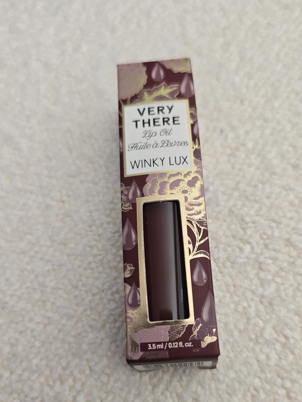 NIB! WINKY LUX,  Very There Lip Oil, Enchanted (warm mahogany brown)